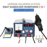 Kaisi K-863D 3 in 1 Hot Air Gun Soldering Station SMD Rework Station With 3A DC Power Supply for Phone PCB Welding Repair Machine, US Plug, K-863D, US Plug, K-863D, EU Plug